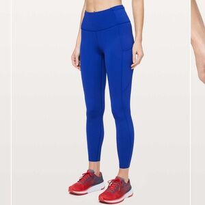 Lululemon Fast & Free 7/8 Tight II *Non-Reflective Nulux 25" Jet Stream - Size 4